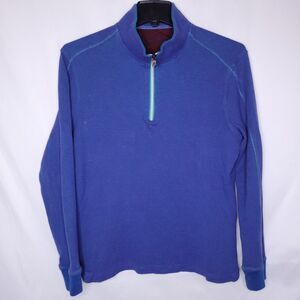 Robert Graham Sweater Mens XL Blue 1/4 Zip Knit Classic Fit